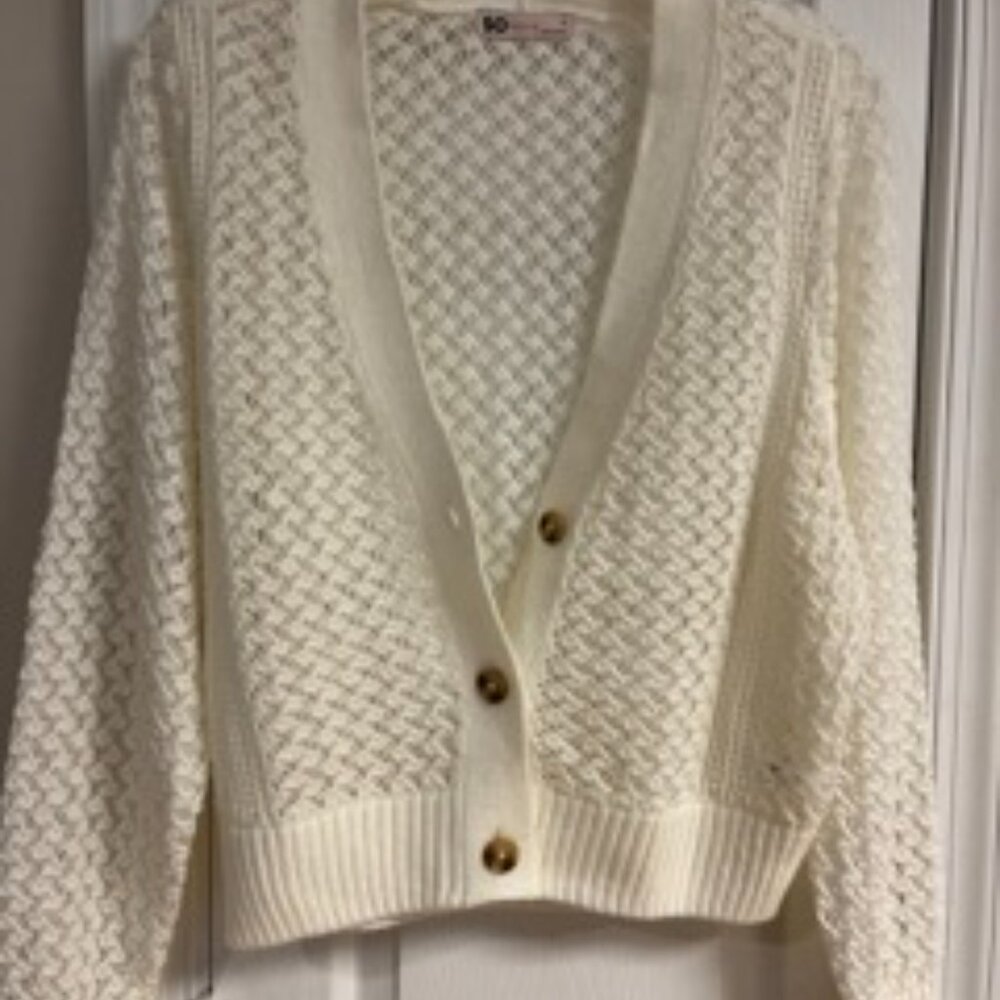 Kohls SO White Knit Cardigan